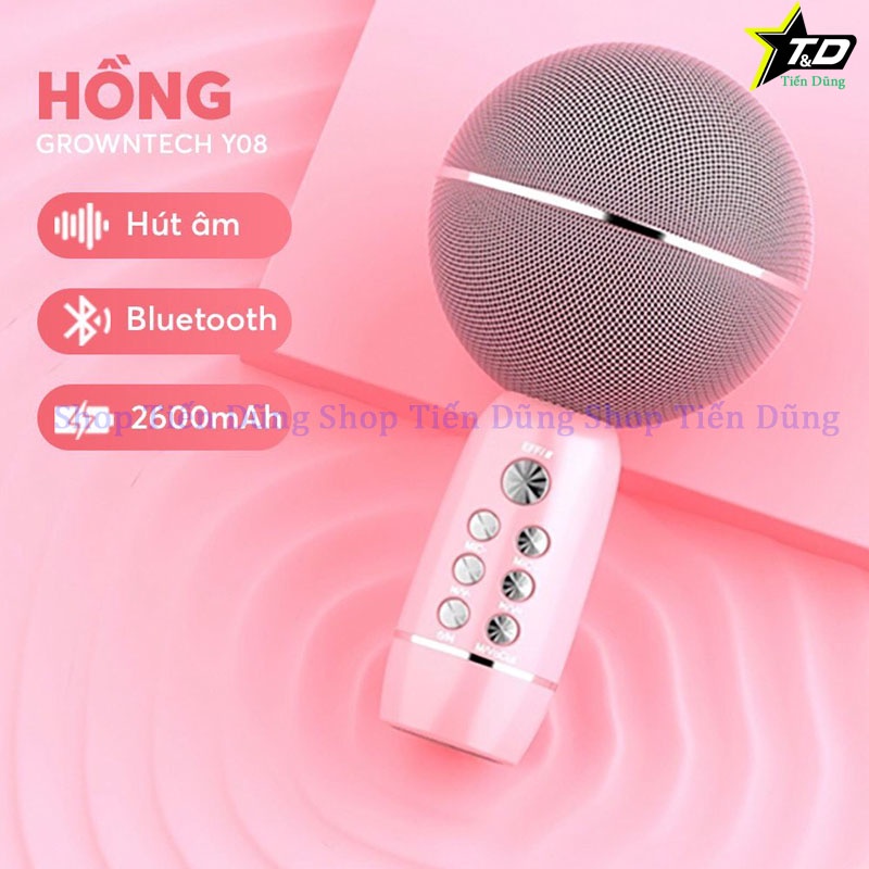 [Mã ELHACE giảm 4% đơn 300K] Micro Bluetooth Karaoke không dây YS08 Kiêm Mic và Loa Âm Thanh To Thu Giọng - Chính Hãng