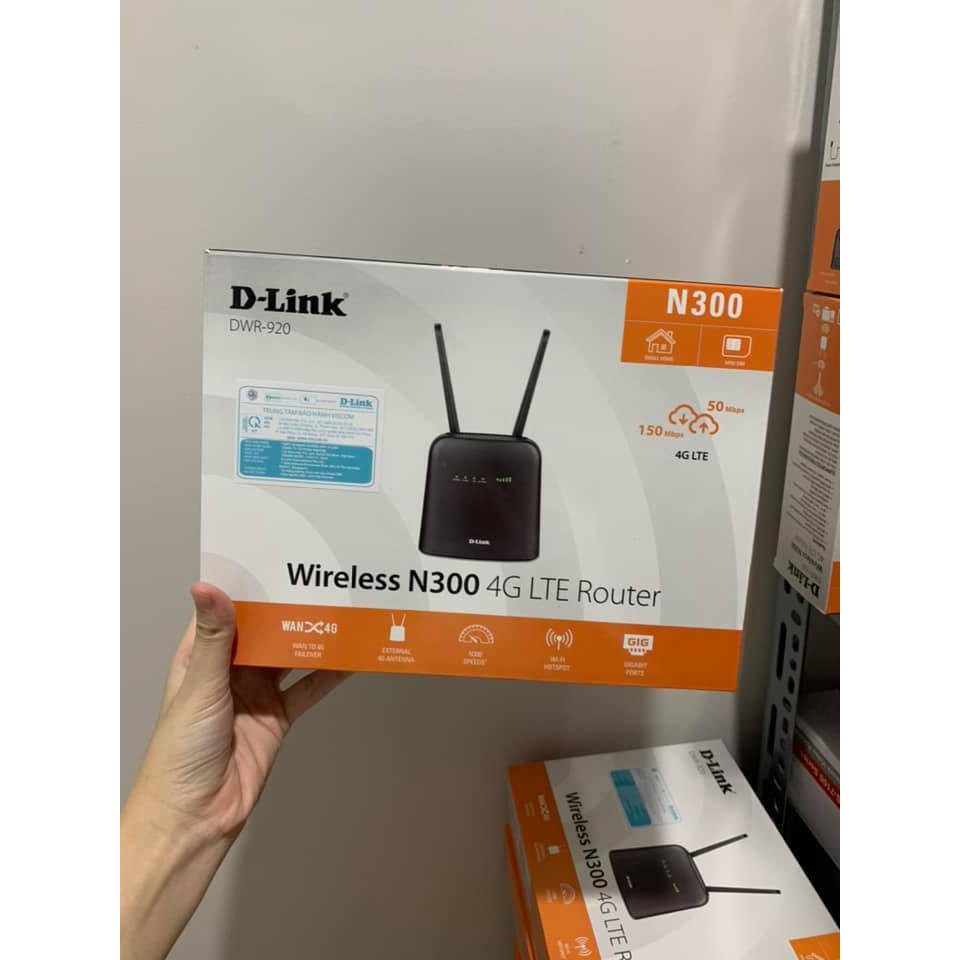 Bộ phát wifi 4G LTE Wireless N300 DLink DWR-920 300mbps , 2 râu Anten , 3 cổng LAN