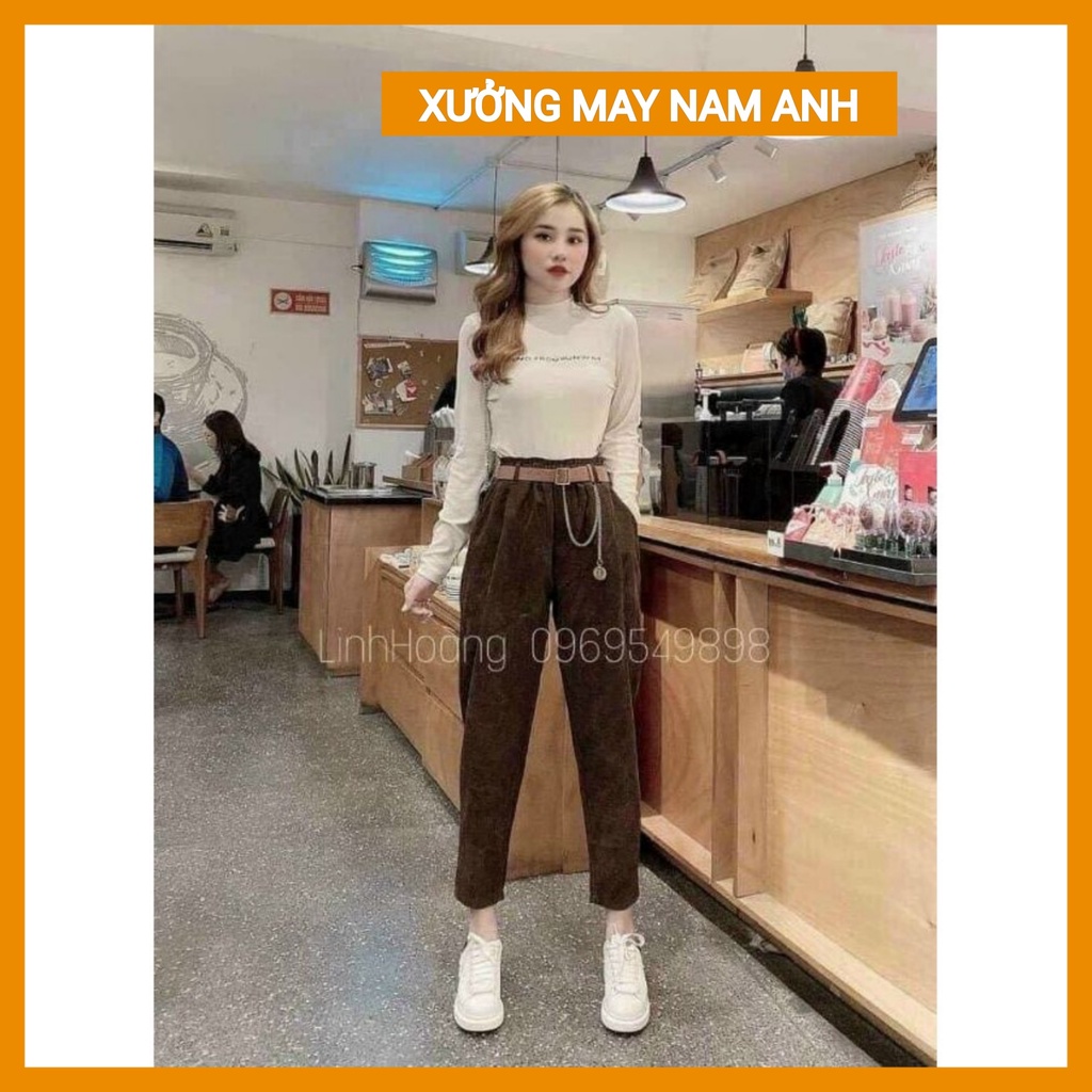 Quần Baggy Nhung Tăm Siêu Đẹp, Siêu Chất, Siêu Hót