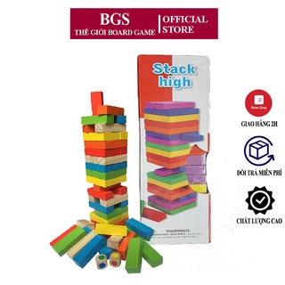 Đồ Chơi Rút Gỗ Màu 48 Thanh Cỡ Lớn Cho Nhóm Từ 2-4 Người Chơi