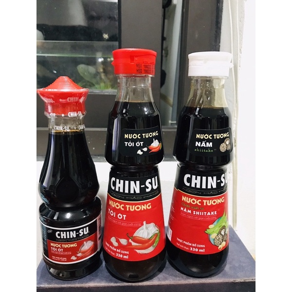 Nước tương tỏi ớt Chinsu/ nấm Shiitake chai 330ml