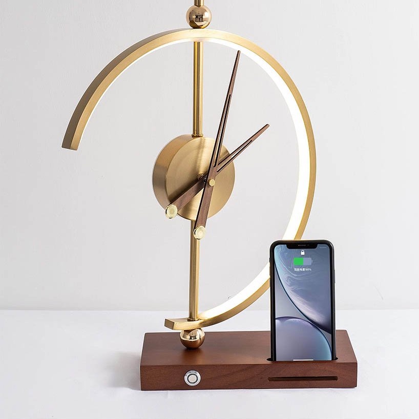 Đèn Trang Trí Đồng Hồ Vaithuhay Clock Lamp Tích Hợp Sạc Không Dây