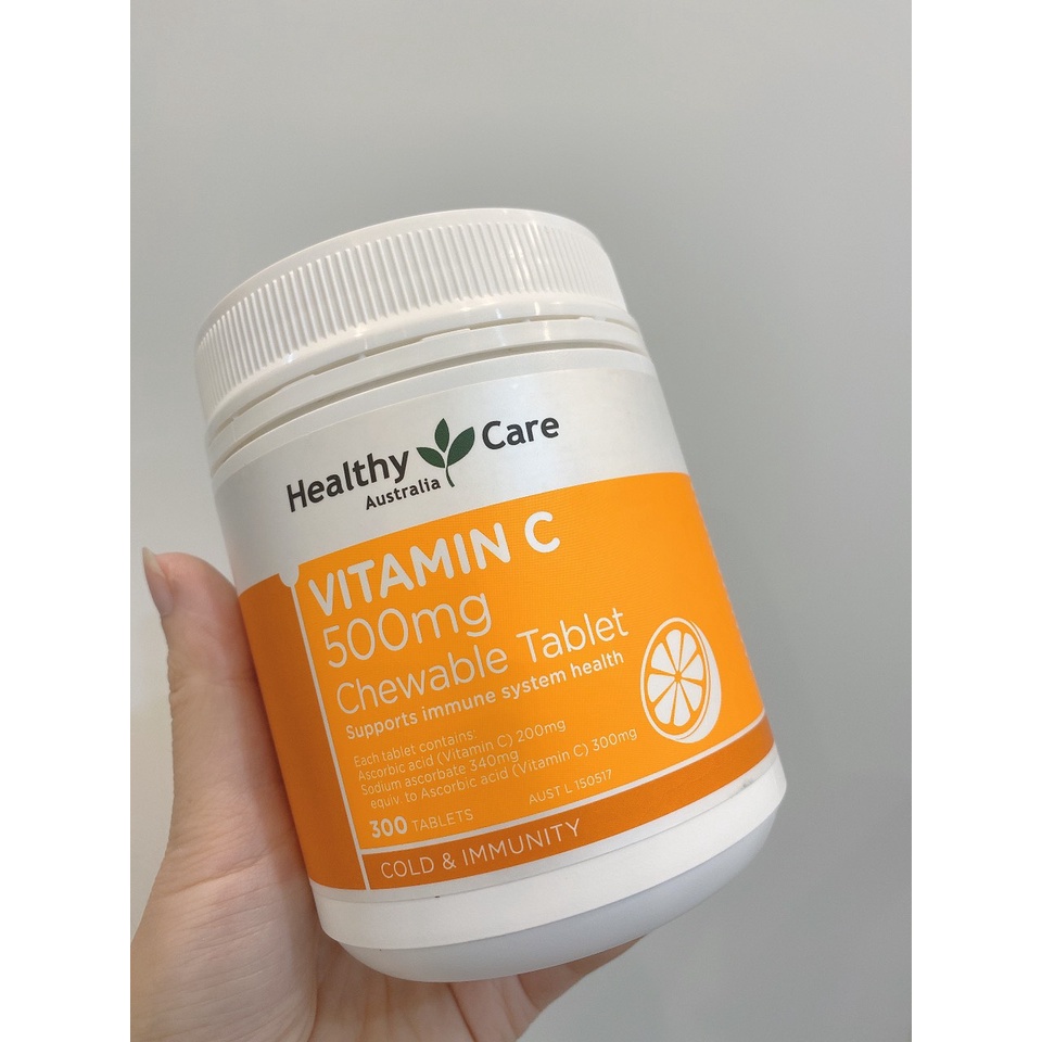 Viên nhai Healthy Care Vitamin C [ÚC] hộp 300 viên /Tăng Sức Đề Kháng