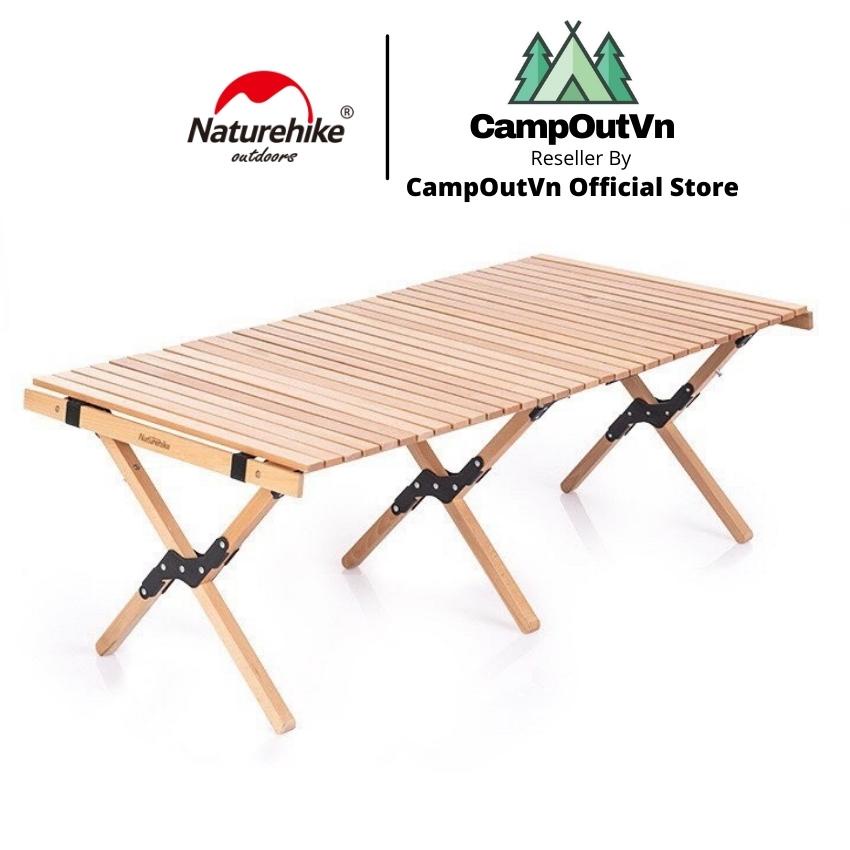 Naturehike bàn dã ngoại campoutvn đồ cắm trại du lịch dã ngoại gỗ xếp gấp A101
