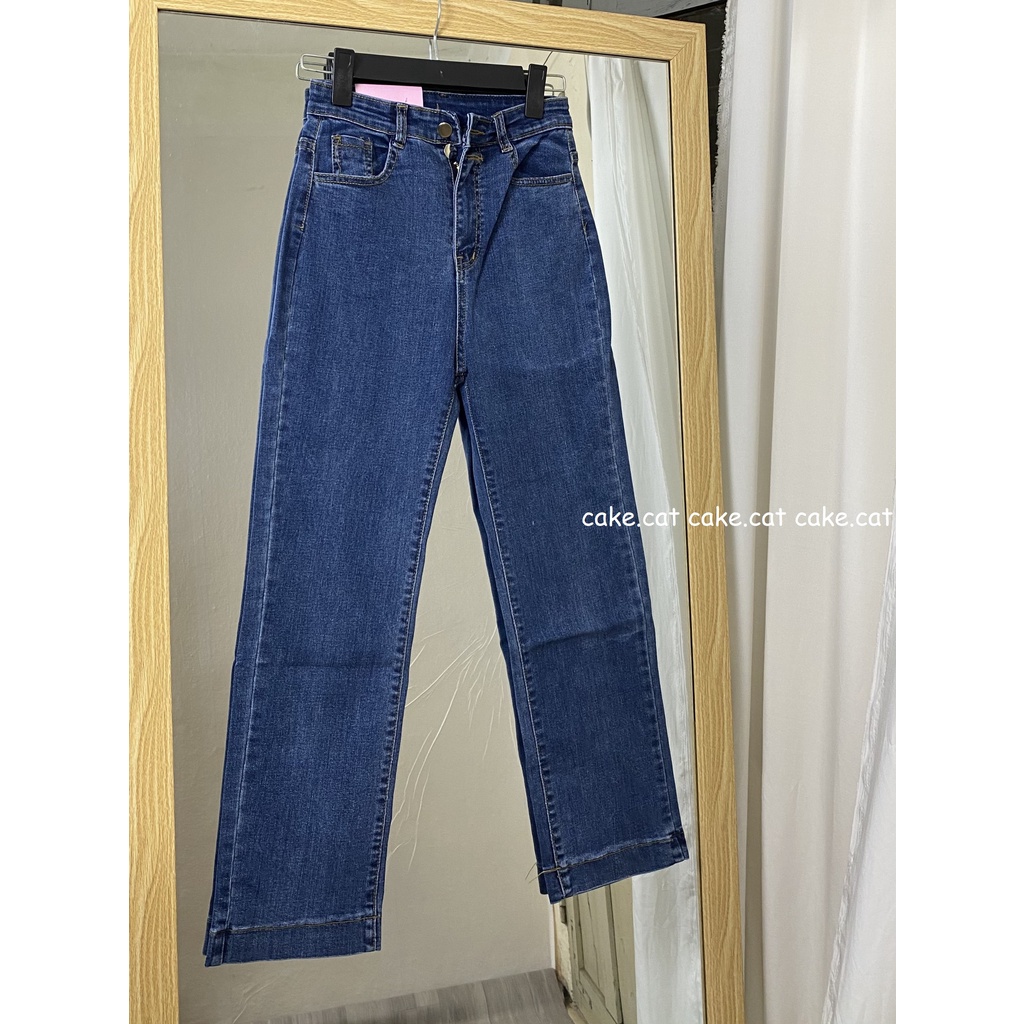 [SẴN/ VIDEO THẬT] Quần Jeans Ống Đứng Gấu To 2 Khuy (mã 2414)