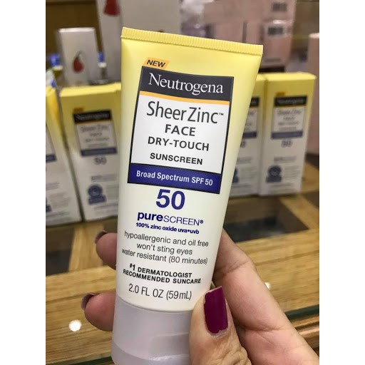 Kem Chống Nắng Neutrogena Sheer Zinc Face SPF50 (59ml) - Authentic USA