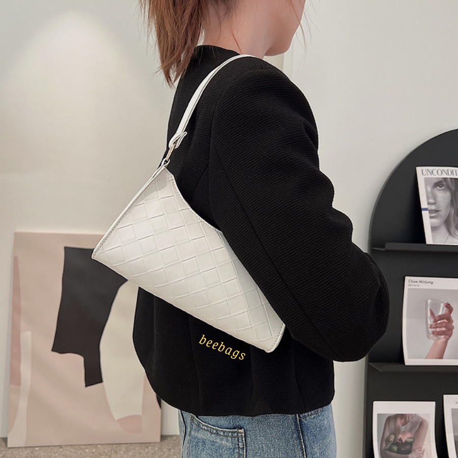 Túi Xách Kẹp Nách Kiểu Đan Len Màu Xanh, Hồng, Trắng, Đen Dễ Phối Đồ | TX13 | Túi Da Nữ Xinh Xắn Phù Hợp Mọi Outfit
