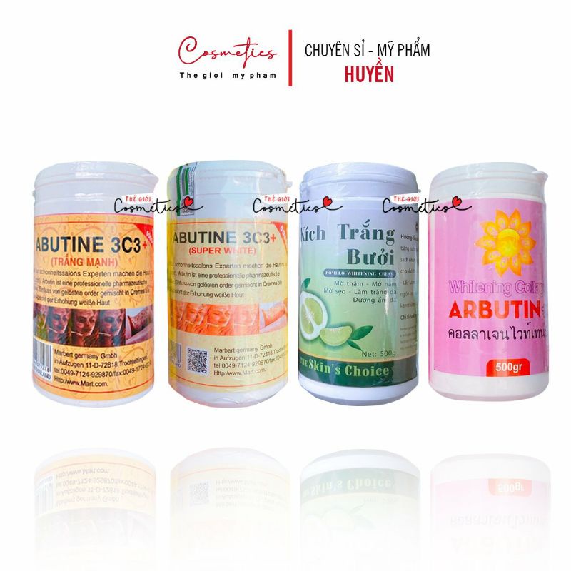 Kem kích trắng Abutine 3c3 vàng chất xịn hủ 500g
