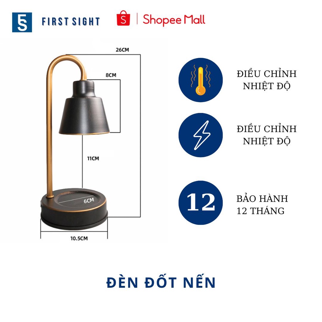 Đèn Đốt Nến Thơm Không Khói First Sight Sang Trọng Phù Hợp Mọi Không Gian