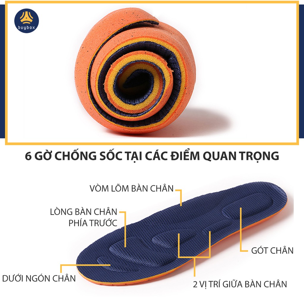 Lót giày thể thao EVA có 6 đệm chống sốc êm chân - buybox - BBPK154