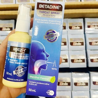 Xịt xúc họng ,xúc miệng kháng khuẩn betadine hàn quốc chai 50 ml
