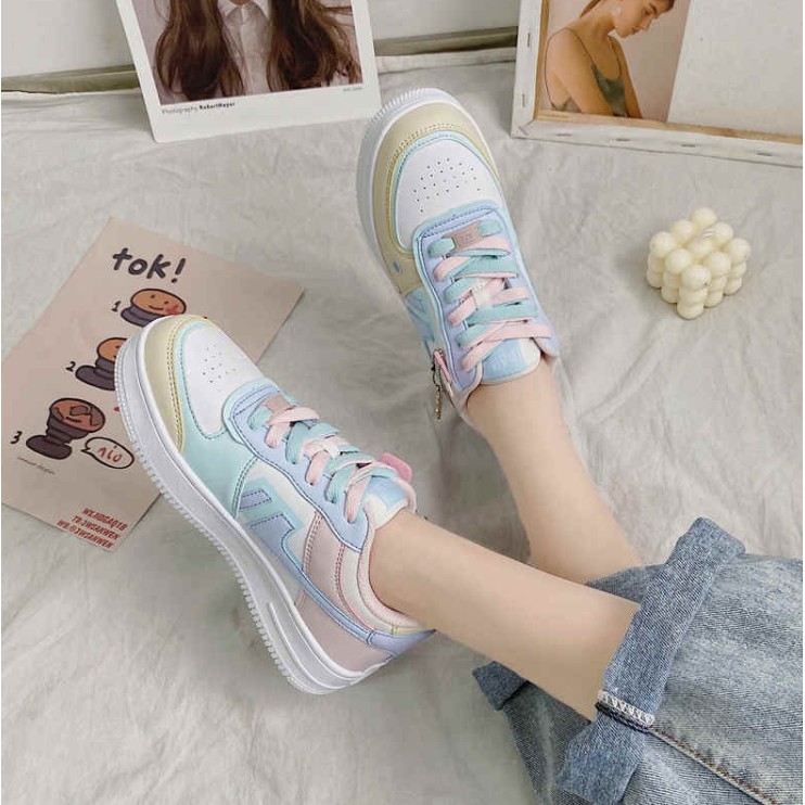 Giày thể thao sneaker nữ Ulzzang Unicorn, đế độn kèm phụ kiện