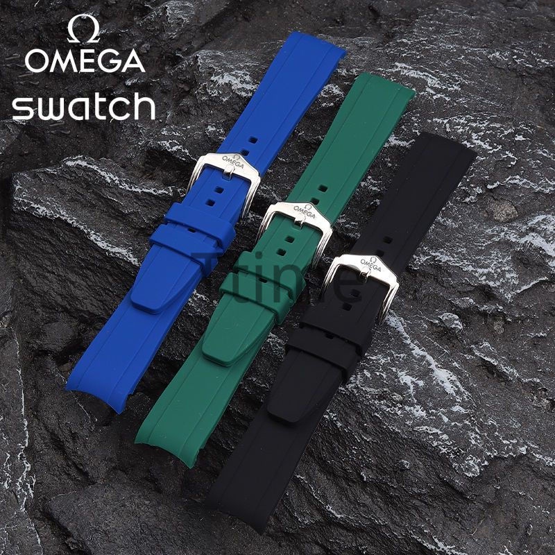 Dây Đeo Tay Bằng Silicone 20mm Chống Nước Cho Đồng Hồ Swatch Moonwatch X Omega