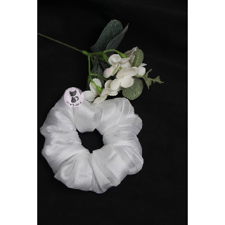 Dây cột tóc - Đồ cột tóc phong cách Vintage - Scrunchies màu trắng