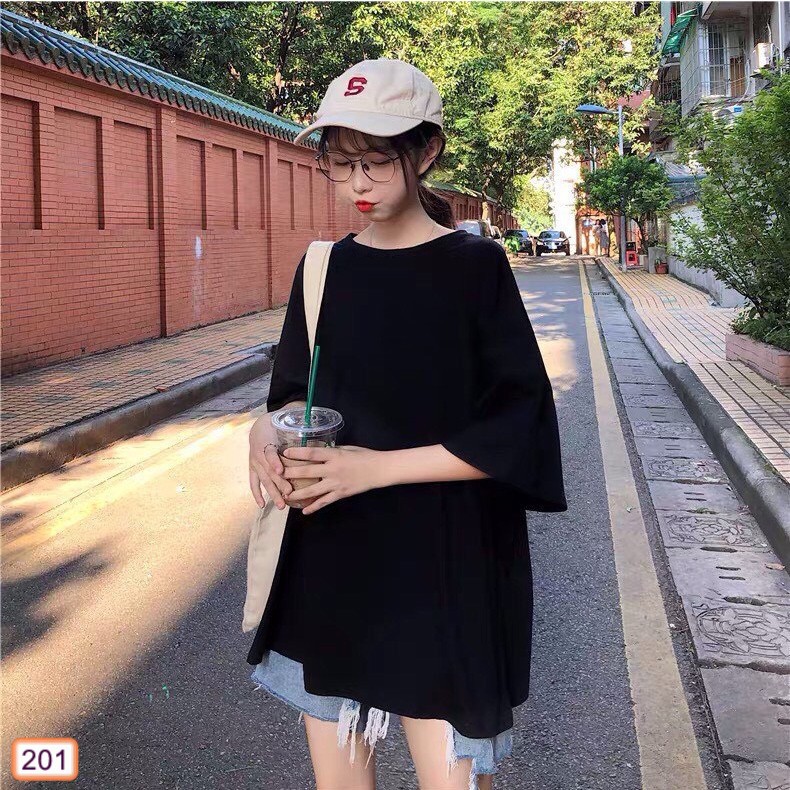 Áo Thun Tay Lỡ Trơn Basic Unisex Nam Nữ , chất liệu phông cotton cao cấp, thoáng mát oversize - TTL01