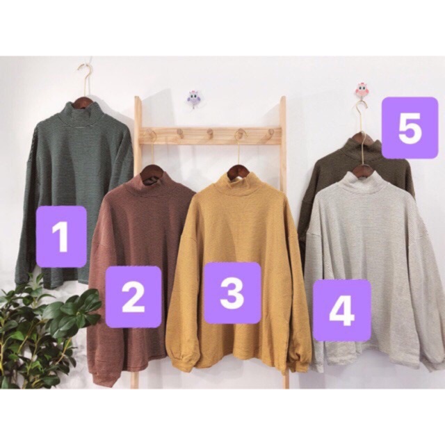 Áo nỉ kẻ cổ cao - hàng loại 1 | BigBuy360 - bigbuy360.vn