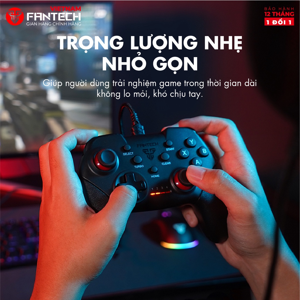 Tay Cầm Chơi Game Có Dây FANTECH SHOOTER II GP13 Có Rung 19 Nút Chân Cắm USB Tương Thích Rộng -  Phân Phối Chính Hãng