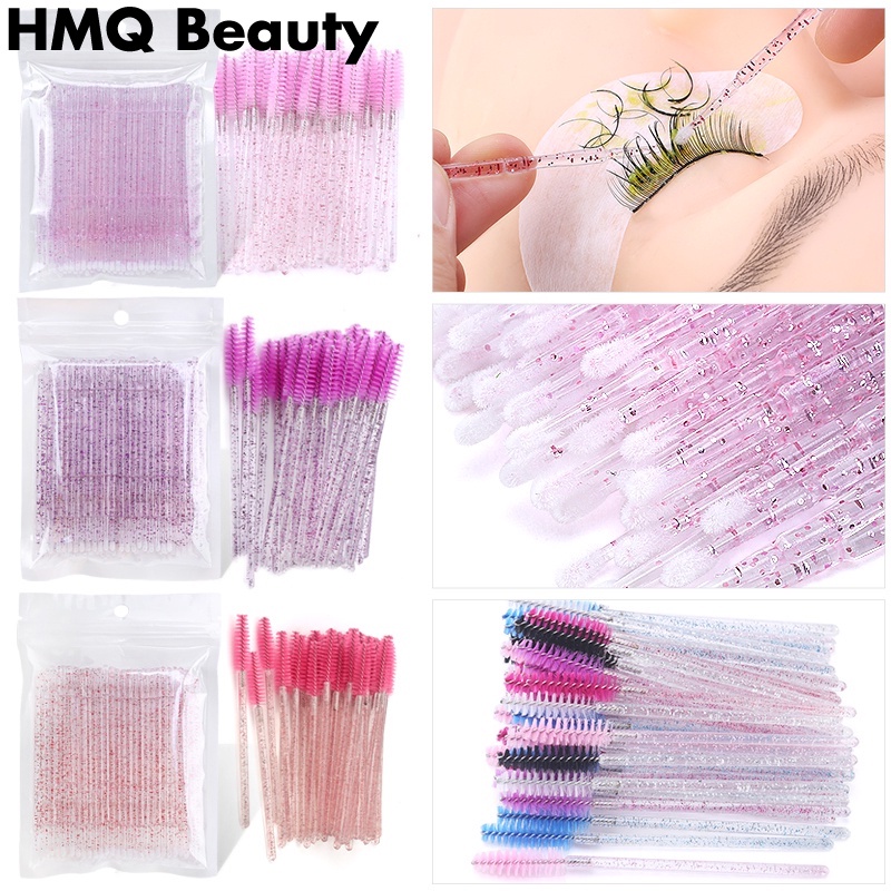 100 mi mắt với lông mi tinh thể Microbrush quét Mascara Wands để sử dụng một lần
