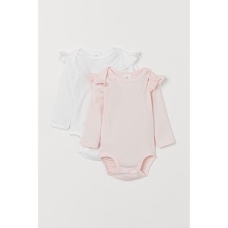 [H&M CHÍNH HÃNG]Set 2 body chip dài tay cho bé gái