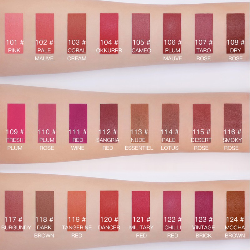 BEAUTY GLAZED 24 màu Son môi chất lỏng không thấm nước Son bóng mờ