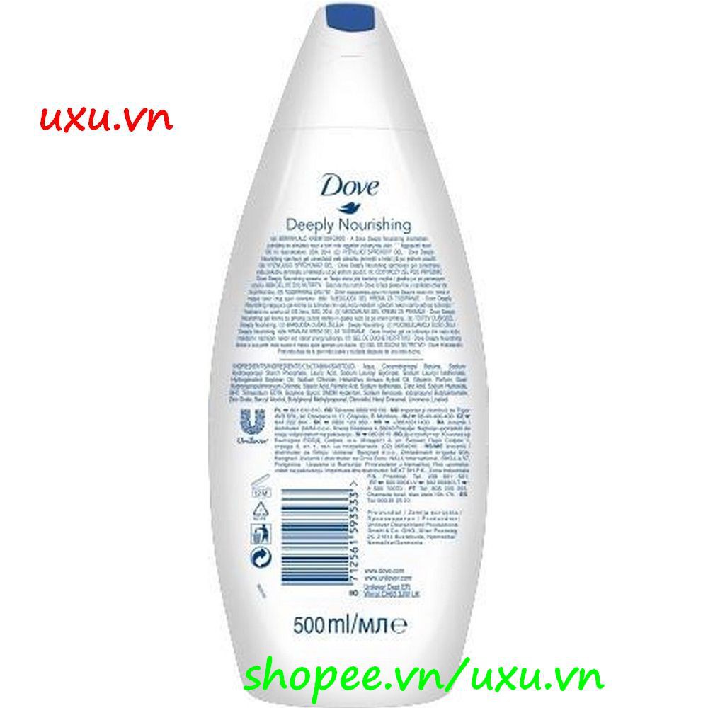 Sữa Tắm Dove Đức 500Ml Deeply Nourishing, Với uxu.vn Tất Cả Là Chính Hãng.