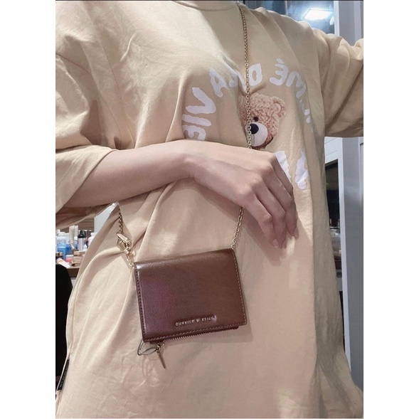 Túi ví mini bỏ túi Cnk có dây đeo chéo cao cấp fullbox