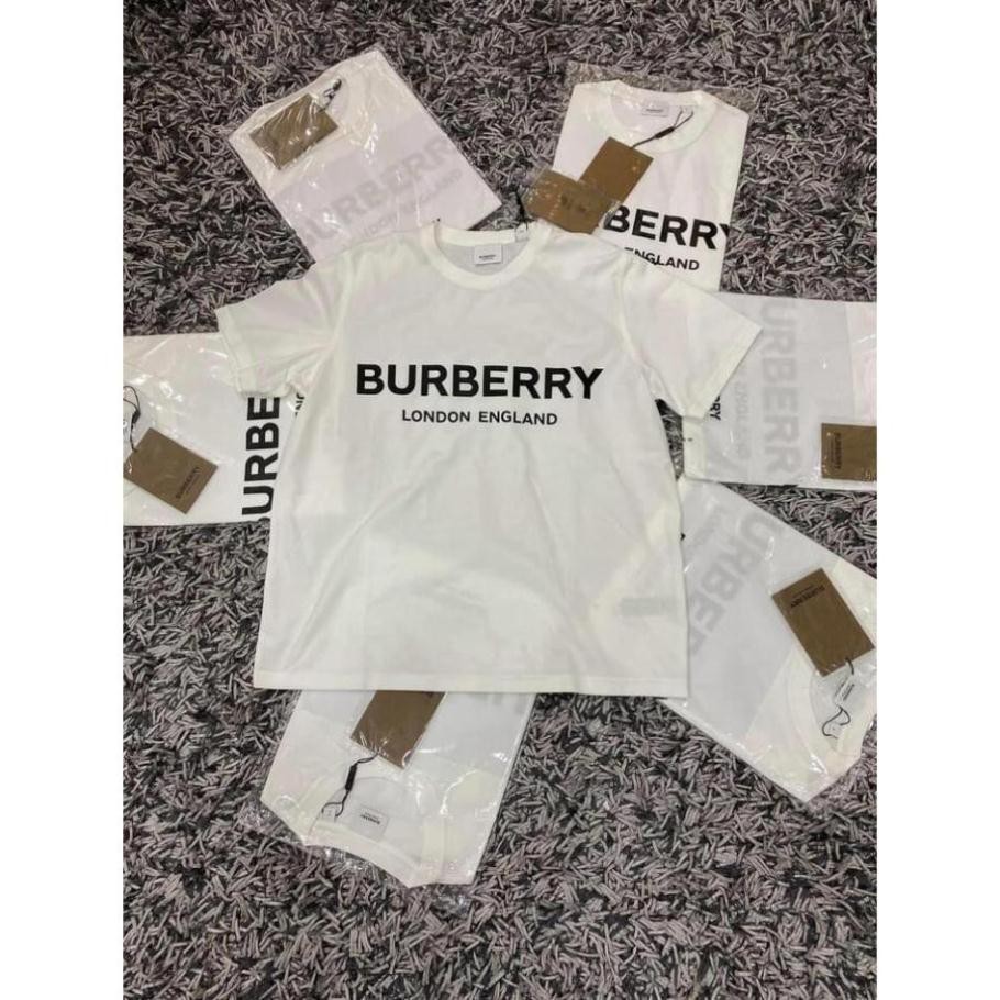 ÁO THUN NHŨ BẠCUNISEX IN CHỮ BURBERRY Áo phông cotton chất đẹp mát, áo unisex, áo phông trắng đen 68