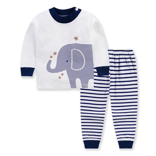 Bộ quần áo trẻ em dài tay cho bé 7 - 18kg - quần áo thu đông trẻ em Quảng châu - set voi vằng cotton bé trai hình thật