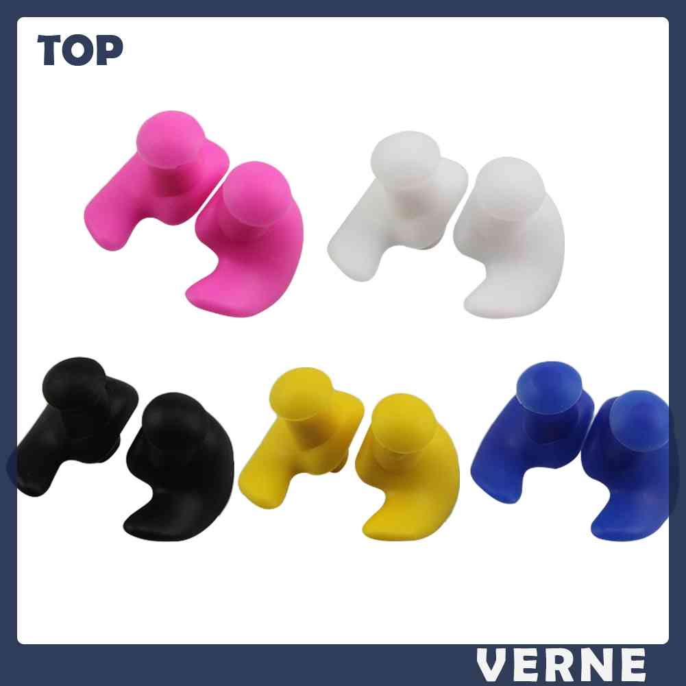 1 Cặp Nút Bịt Tai Bằng Silicone Chống Thấm Nước Tiện Dụng Khi Đi Bơi