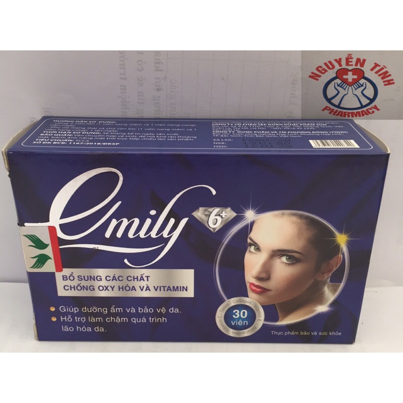 Emily Bổ sung E, collagen, selen làm đẹp da dùng được cho phụ nữ mang thai và cho con bú hộp 30 viên