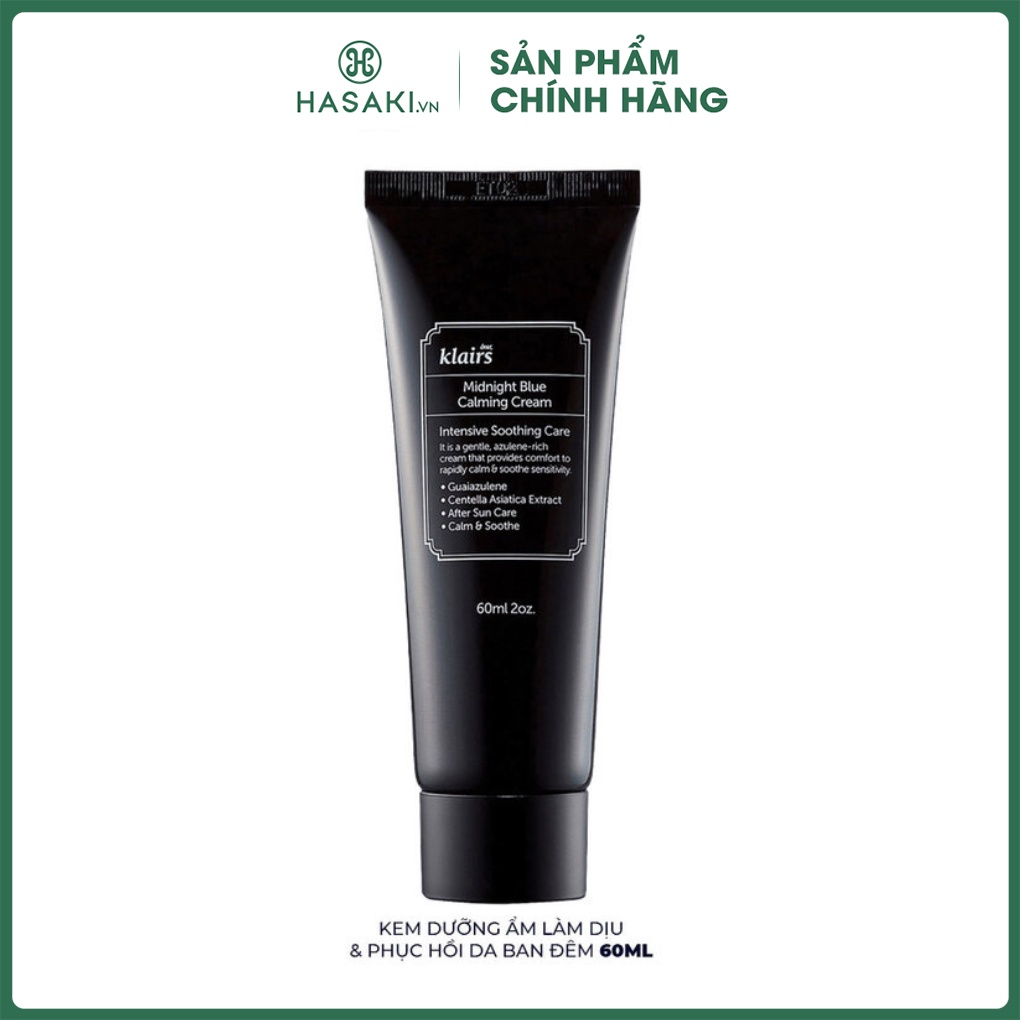 Kem Dưỡng Phục Hồi, Hỗ Trợ Tái Tạo Da Klairs Midnight Blue Calming Cream 60ml