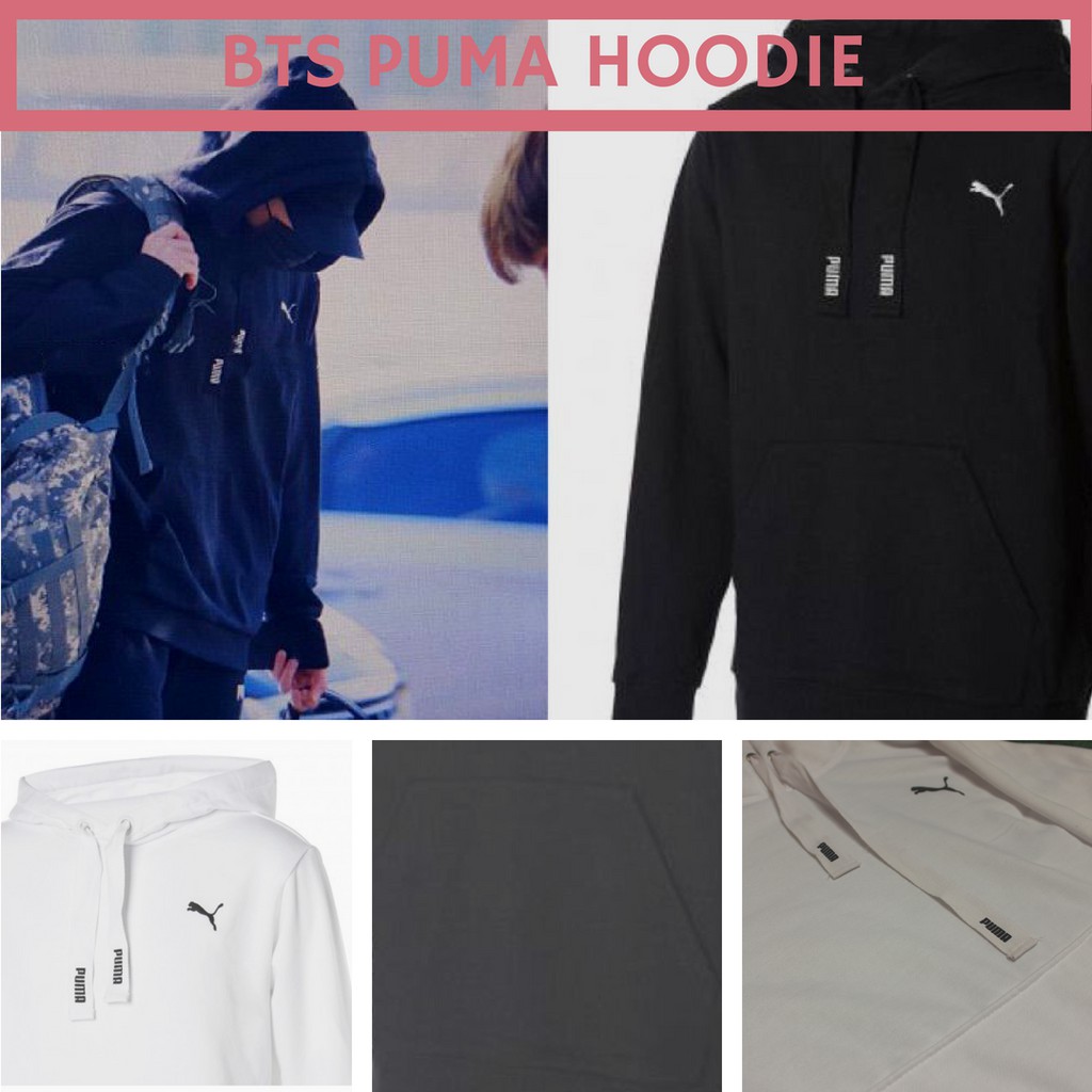 Áo Hoodie Màu Đen In Hình Bts X Puma S3 Cá Tính