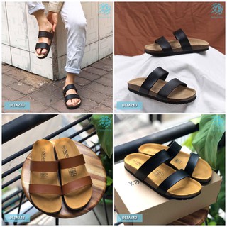 Dép đế trấu nam nữ quai ngang Birken thời trang đi học đi chơi - DETA24