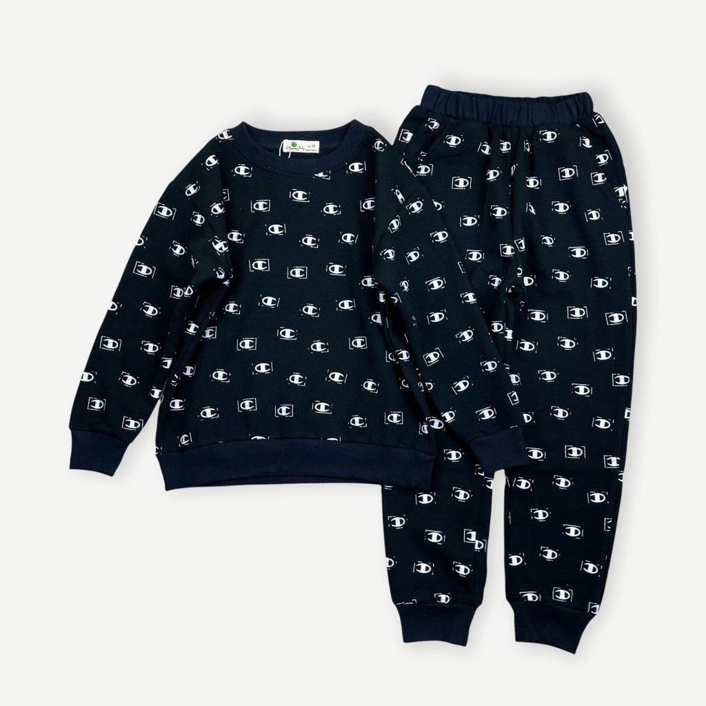 Bộ quần áo nỉ bông LITIBABY, thêu chữ champion, chất nỉ bông ấm, đẹp. Size cho bạn 10/15 tuổi