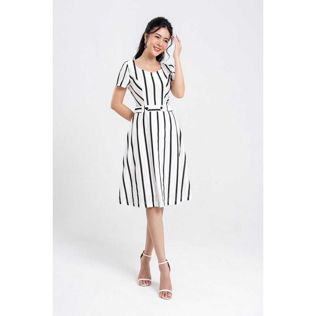 Đầm Xòe LAMER Cổ Tròn Đai Eo L63R22H047