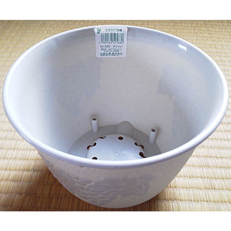[Hỏa Tốc HN] Chậu hoa tròn màu trắng 24cm Nội địa Nhật Bản