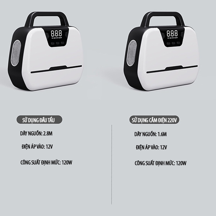Bơm lốp ô tô xe hơi Ac / Dc thông minh Tự Ngắt Khi Đầy CAR365VN, Cống Suất Lớn, Bơm Nhanh