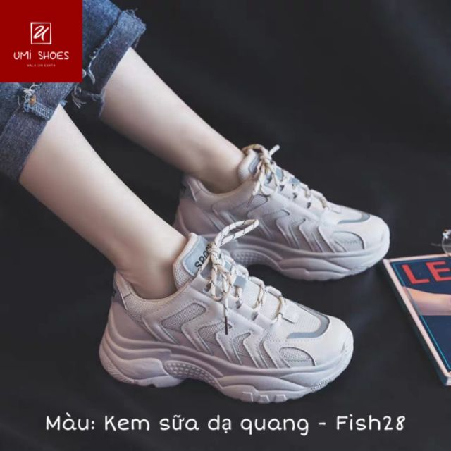 [FREE SHIP TOÀN QUỐC] Giày thể thao nữ Ulzzang phản quang mã FISH D26 hot hit  cá tính 2 màu trendy