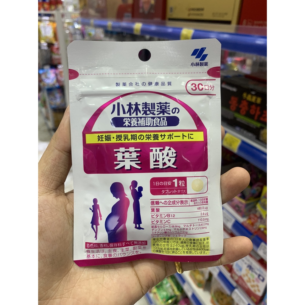 Viên uống bổ sung Acid Folic Kobayashi cho bà bầu 30 viên