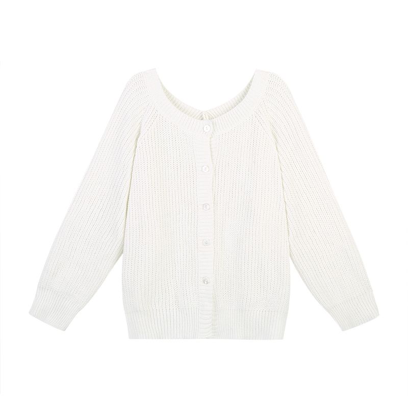 Bán Chạy!F &amp; X 2022 Áo Khoác Cardigan Dệt Kim Màu Trắng Phong Cách Mới Xuân Thu 2022 Phong Cách Lười Retro