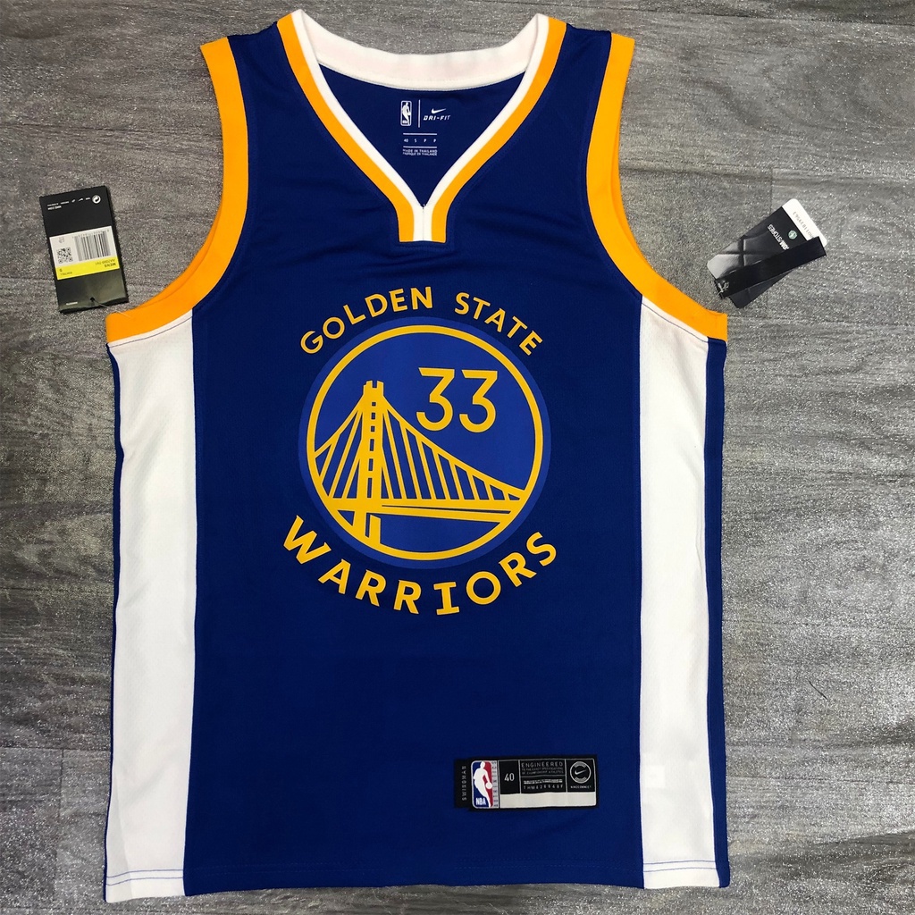 20 Chiến Binh Mùa Chiến Binh Cổ Chữ V Màu Xanh Trắng No. 30 Curry No. 11 Thompson NBA Jersey