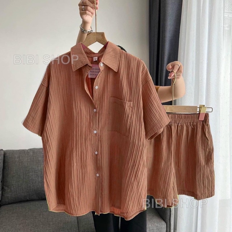 set sơmi xẻ tà sau bigsize hàng hot g110kg