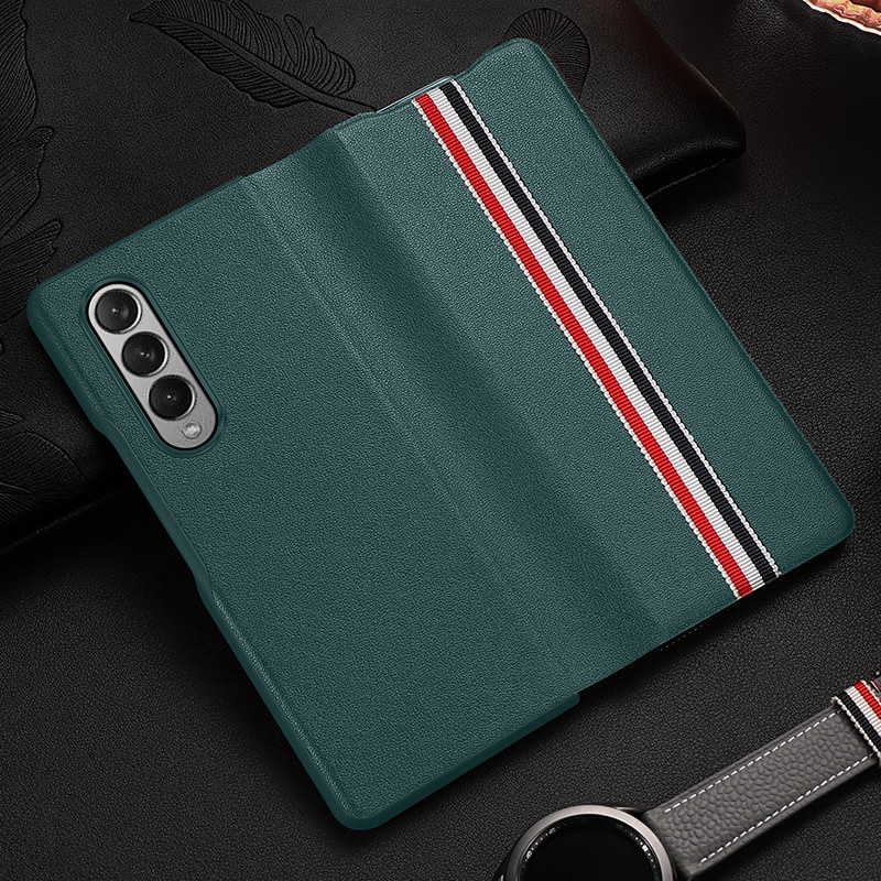 Bao da điện thoại nắp lật màu trơn cho Samsung Galaxy Z Fold 3 5g