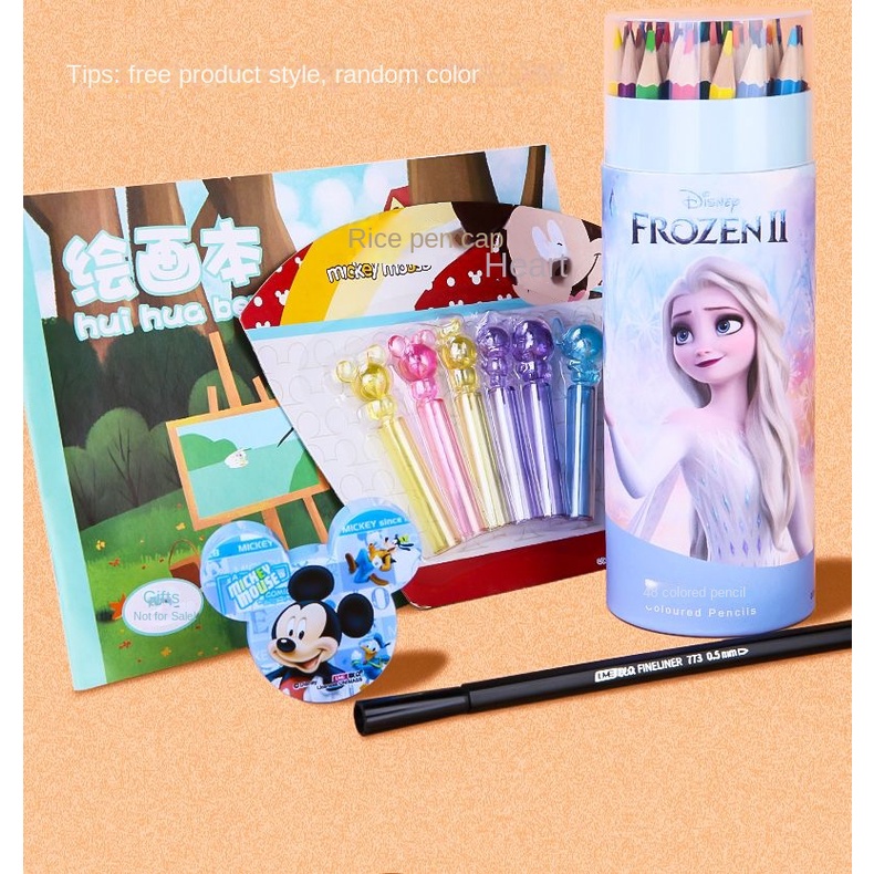 Set 12 / 24 / 36 / 48 Bút Chì Màu Họa Tiết Disney Nhiều Màu Sắc Cho Học Sinh Tiểu Học