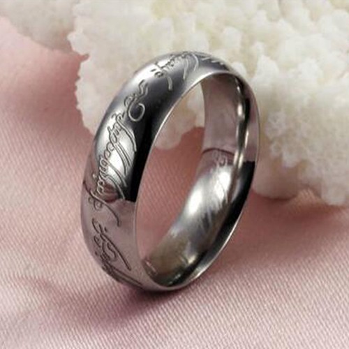 Nhẫn đeo ngón tay bằng thép không gỉ họa tiết đơn giản phong cách Unisex | BigBuy360 - bigbuy360.vn