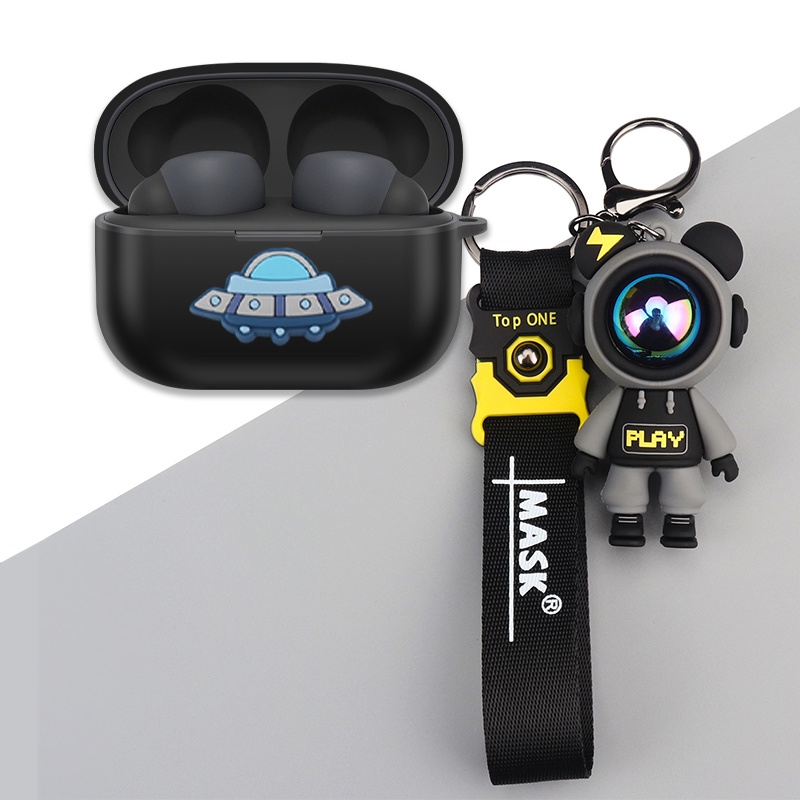 Sony WF-LS900N Case Cartoon Plush Briquettes Keychain Pendant Sony WF1000XM4 Silicone Soft Shell Case Creative Astronaut Cute Doraemon Cartoon Dinosaur Sony WF-LS900N Cover Headphone Case Sony WF-1000XM4 Case