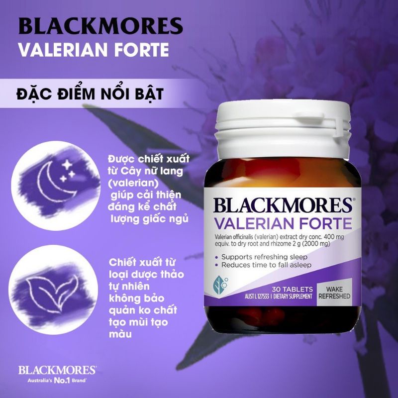 Viên uống giúp ngủ ngon Blackmore Valerian Forte chính hãng Úc mẫu mới 2021