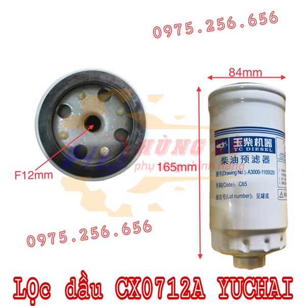Lọc Dầu CX0712A (Yuchai chính Hãng) lọc dầu ô tô phụ tùng Hùng Lỳ