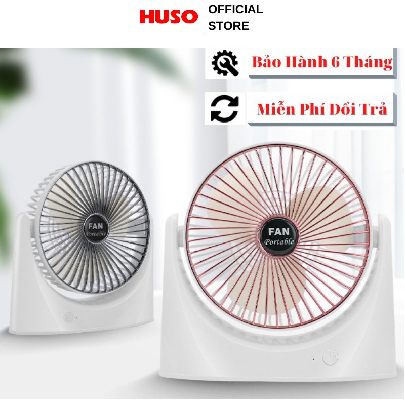 Quạt Tích Điện mini FANPORTABLE Sạc Tích điện - 3 Chế Độ Gió Mạnh Mẽ, Nhỏ gọn Tiện Lợi - Pin chạy 3-5h HUSO | BigBuy360 - bigbuy360.vn