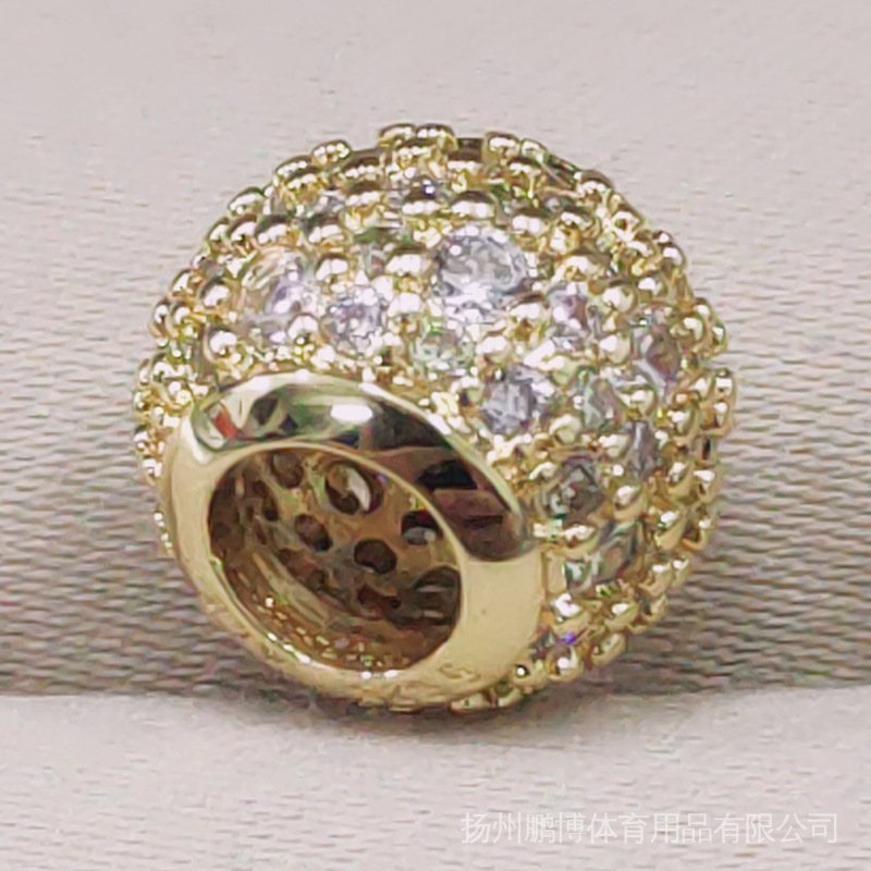 925 Sterling Silver Metal Bead Zirconia Gold Foaming Charm Fit Original Pandora Charms Silver 925 Bracelet Diy Women Jew